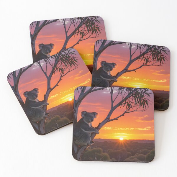 Item preview, Australia, Koala in a gumtree at sunset designed and sold by OzCamera.