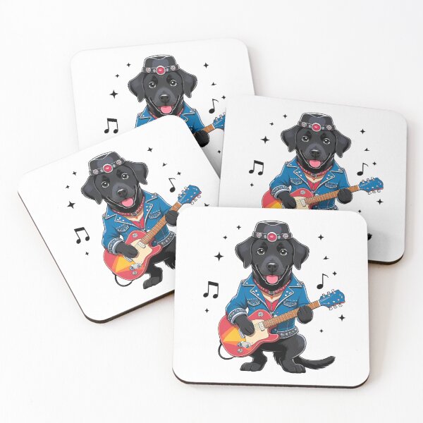 Item preview, Cute Rockstar Black Labrador Retriever Cartoon – Fun Music Dog Art designed and sold by Fredster1966.