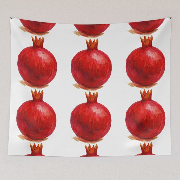 Item preview, Juicy Pomegranate Oil Painting – Realistic Red Fruit Art designed and sold by ArtfulWeave.