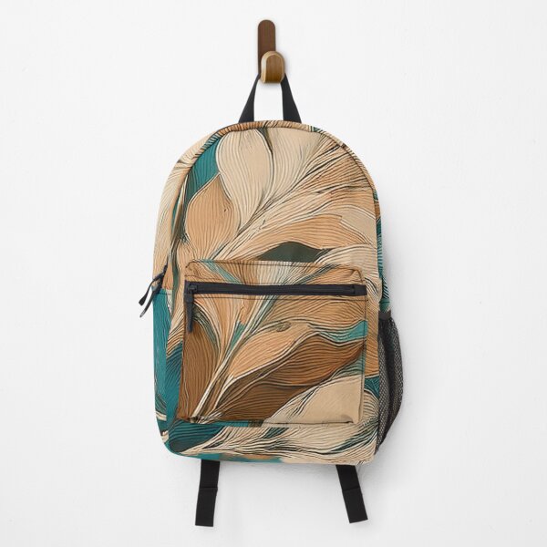 Item preview, Dusty blue and burnt orange leaves 2, Neutral VINTAGE leaves, boho beige watercolour botanical, neutral orange and green alcohol ink effect, green leafy autumn painting designed and sold by navitalidesign.