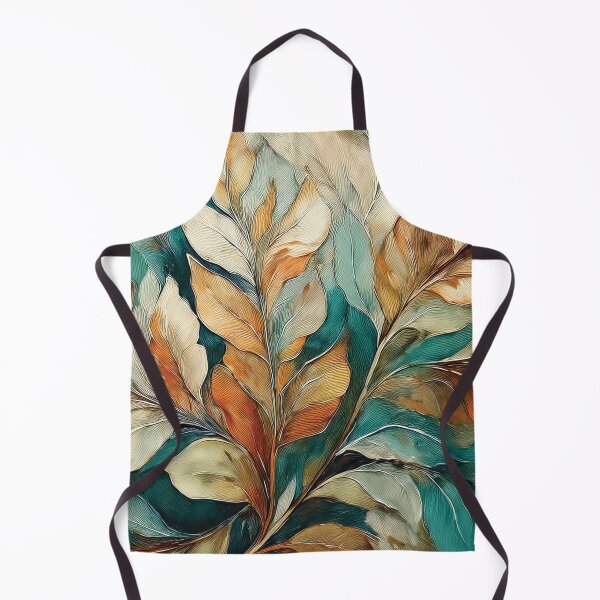 Item preview, Dusty blue and burnt orange leaves 3, Neutral VINTAGE leaves, boho beige watercolour botanical, neutral orange and green alcohol ink effect, green leafy autumn painting designed and sold by navitalidesign.