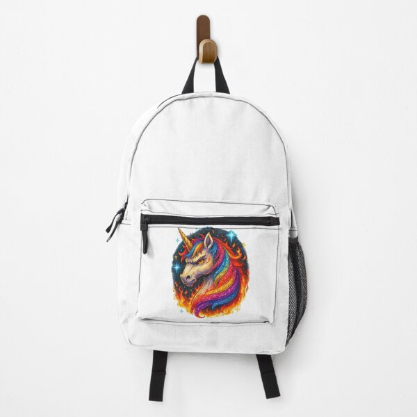 Item preview, Fiery Rainbow Unicorn – Mythical Fantasy Creature Art designed and sold by ArtfulWeave.