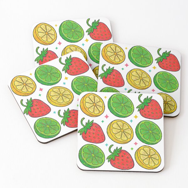 Item preview, Citrus and Strawberry Pop Art – Colorful Fruit Pattern Illustration designed and sold by ArtfulWeave.