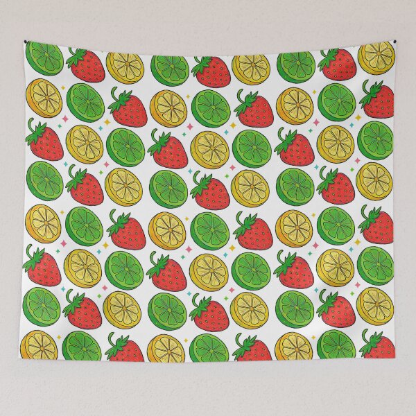 Item preview, Citrus and Strawberry Pop Art – Colorful Fruit Pattern Illustration designed and sold by ArtfulWeave.
