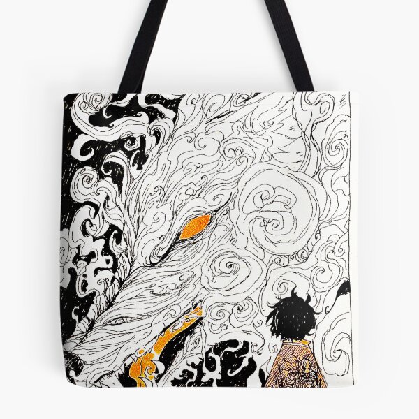 Item preview, Deidad lobo de humo blanco y naranja designed and sold by KrowKami.