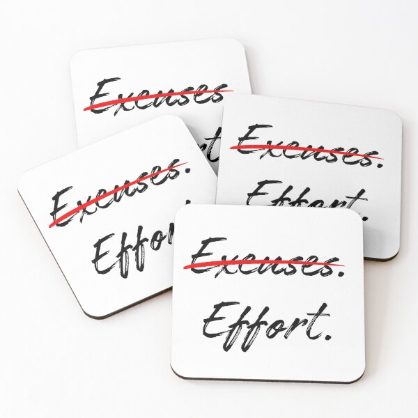 Item preview, Excuses Crossed Out – Effort Over Excuses Motivational designed and sold by Yuli Club.