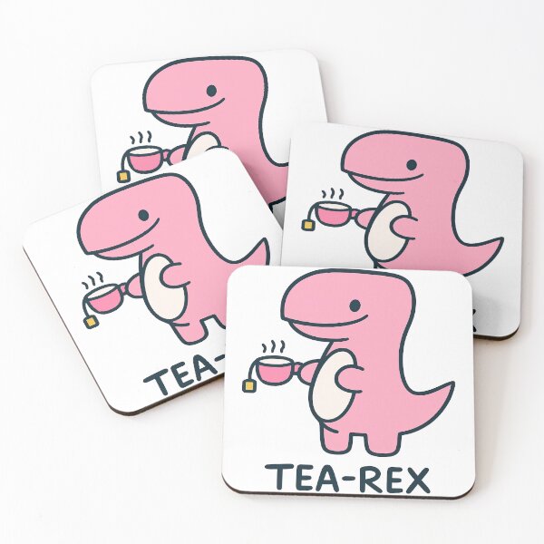 Item preview, Tea-Rex – Cute Pink Dinosaur with Tea Pun Design designed and sold by ArtfulWeave.