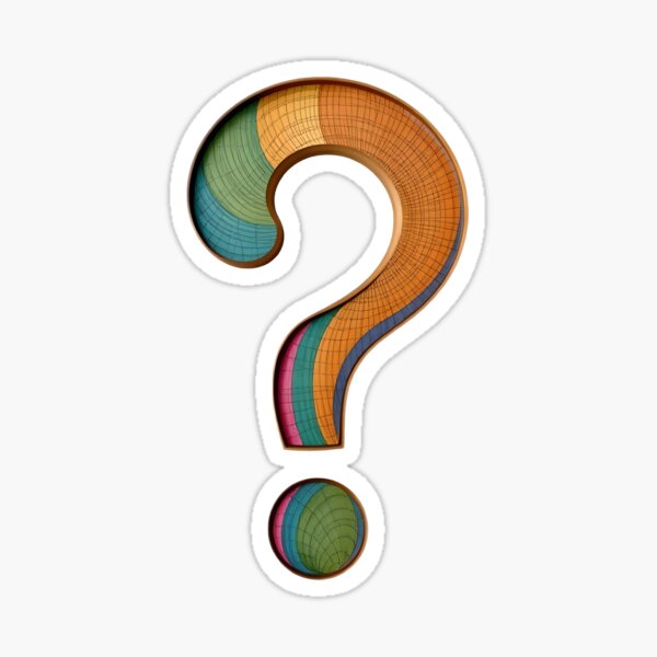 Item preview, Colorful Wooden Question Mark designed and sold by SparkSpiral.