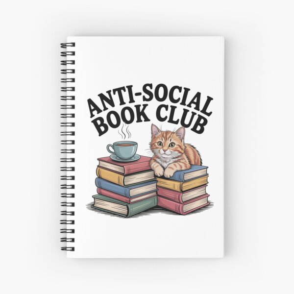 Item preview, Anti-Social Book Club with Cat designed and sold by WeTheWeirdosCo.