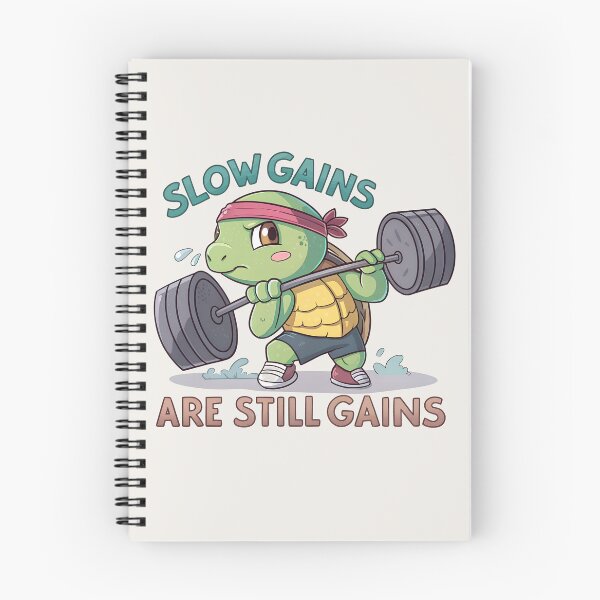 Item preview, Slow Gains Are Still Gains – Motivational Turtle Gym Design designed and sold by Mintloop-Studio.
