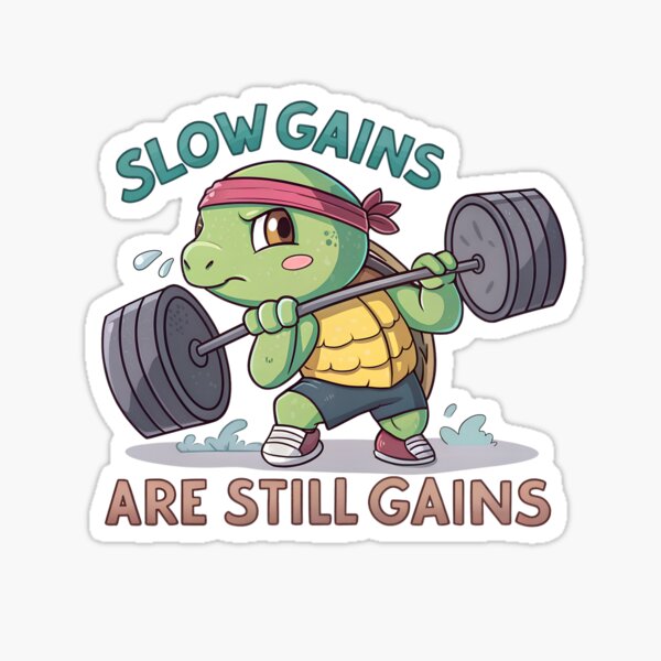 Artikel-Vorschau von Langsame Fortschritte sind immer noch Fortschritte – Motivierendes Turtle Gym Design, designt und verkauft von Mintloop-Studio.