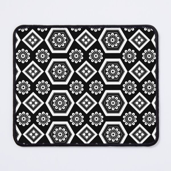 Item preview, Mosaic Black and White Floral Geometric Seamless Repeat designed and sold by Sharon Schwalbe.