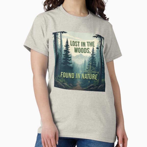 Item preview, Nature T-Shirt - Lost in Woods Forest Wanderer Tee designed and sold by GalaxyInstore.