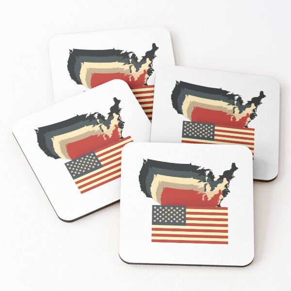Item preview, American Flag USA Map  designed and sold by Paper Drip.