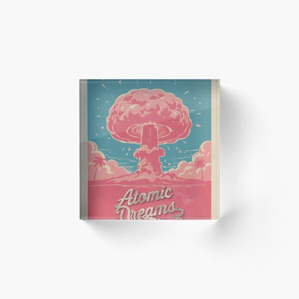 Aperçu de l'œuvre Affiches d'explosion nucléaire roses de style rétro des années 50. Un art vibrant pour votre espace. Une fusion éblouissante de nostalgie et d'art moderne. créée et vendue par ButonDesign.