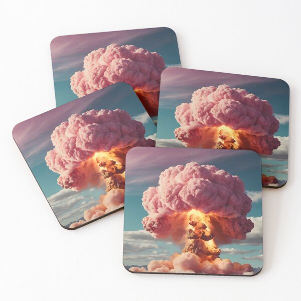 Item preview, Retro Style 50s Photo Pink Nuclear Explosion Posters Vibrant Art for Your Space A Dazzling Fusion of Nostalgia and Modern Artistry designed and sold by ButonDesign.