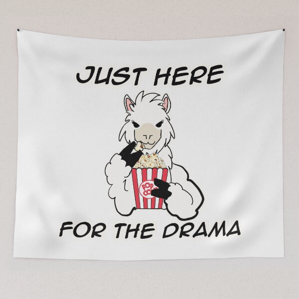 Item preview, I’m just here for the drama llama with popcorn  designed and sold by TinyWinsStudio.