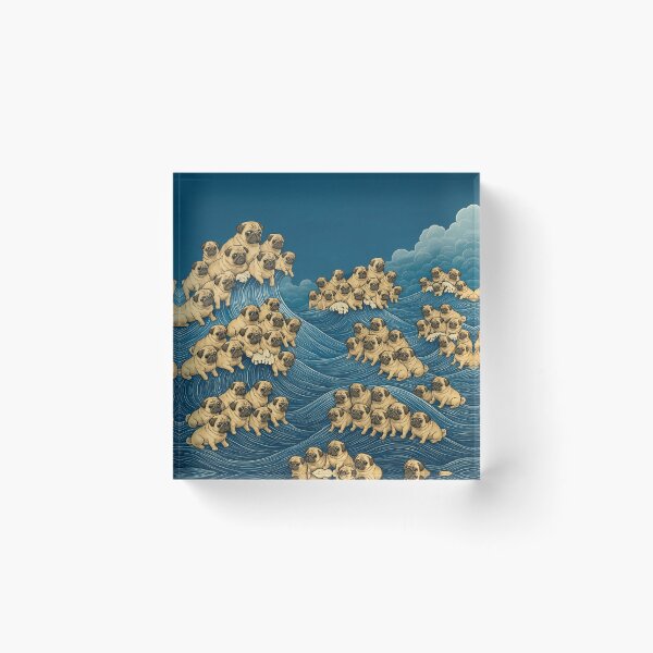 Item preview, The Great Pug Wave – Funny Pug Ocean Art designed and sold by THISPUGVIBE.