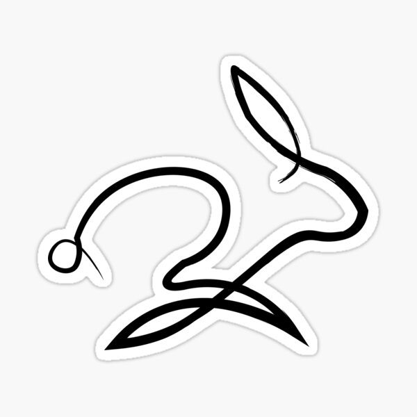 Item preview, Black Brush Line art of rabbit  designed and sold by AzureK-Design.