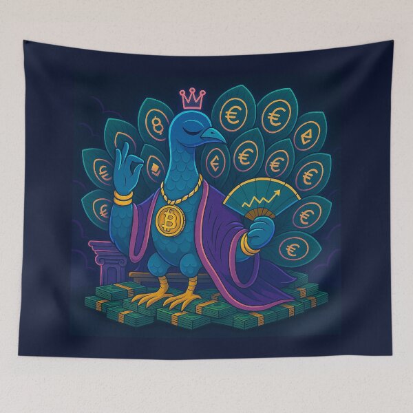 Item preview, Euro Majesty: Crypto Peacock Reigns designed and sold by MarinaBlackArt.