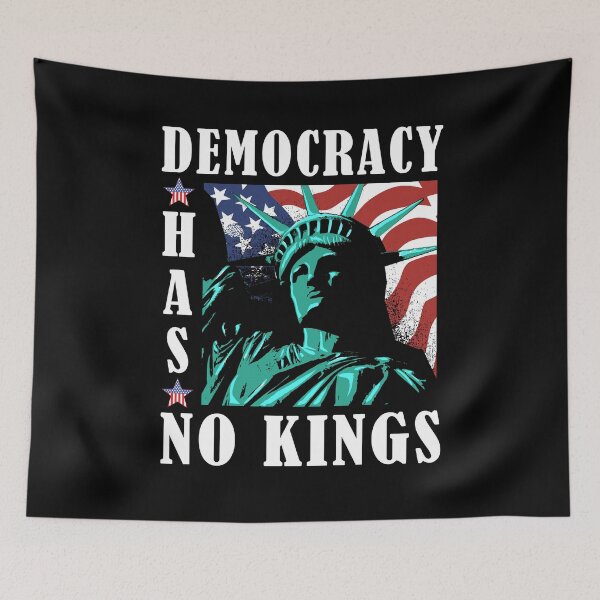 Item preview, Democracy Has No Kings Statue of Liberty 4th of July Anti Facism Anti Trump designed and sold by Dmetalx Art Apparel.