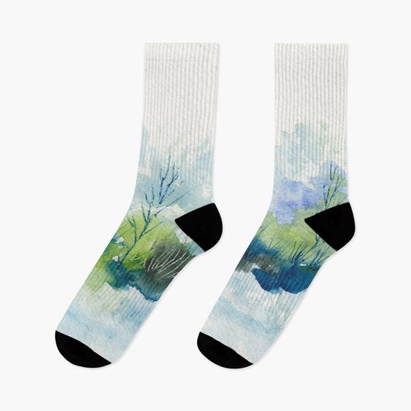 Item preview, Spontaneous Landscape in Blues and Greens designed and sold by The Elderberry Blossom.