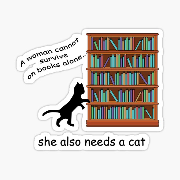 Cats and Books Sticker