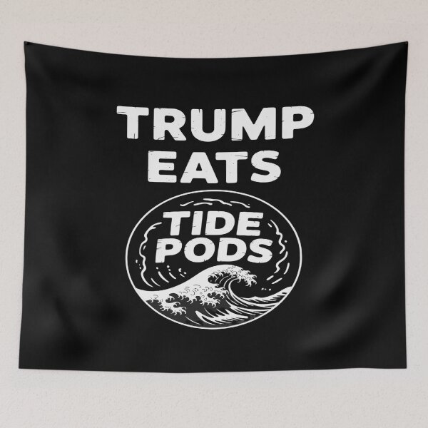 Item preview, Trump Eats Tide Pods Funny V-Neck T-Shirt Political Anti-Trump designed and sold by splindoershop.