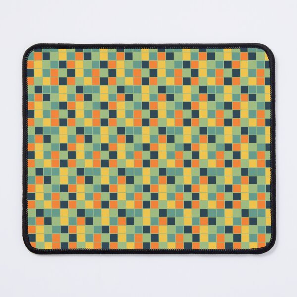 Item preview, Retro Pixel Mosaic Grid Pattern in Green, Yellow & Orange designed and sold by larissa-myrie.