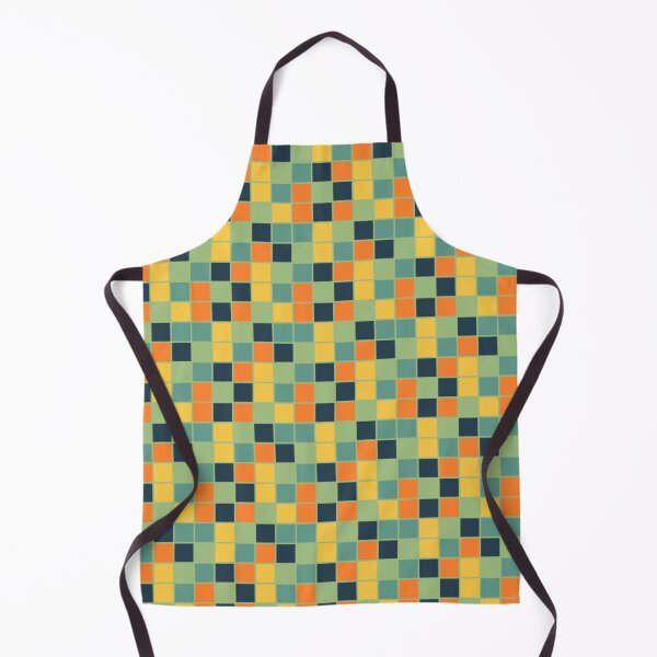 Item preview, Retro Pixel Mosaic Grid Pattern in Green, Yellow & Orange designed and sold by larissa-myrie.