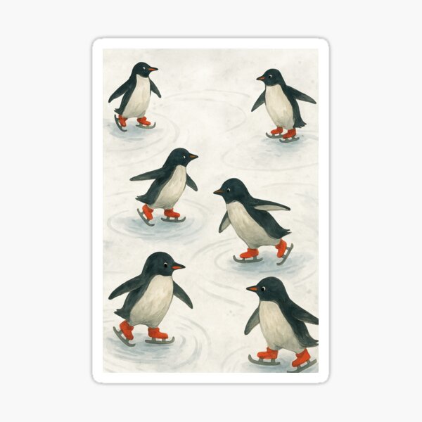 Item preview, Penguins on Ice designed and sold by PinkArtPenguins.