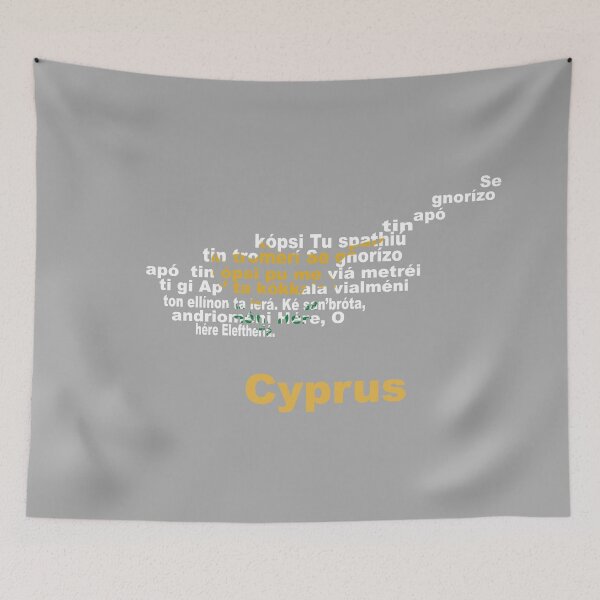 Item preview, Cyprus Anthem Map and Flag – Mediterranean Identity and National Pride designed and sold by JR78.
