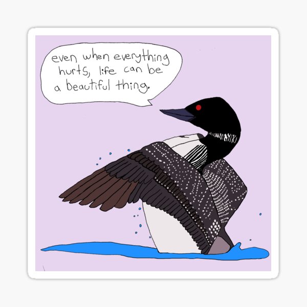 Item preview, Thoughtful loon bird designed and sold by DandelionTea.