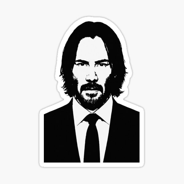 Artikel-Vorschau von Keanu Stencil Art – Markantes Schwarz-Weiß-Porträt, designt und verkauft von thesnakeater.
