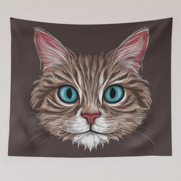 Item preview,   Vibrant Tabby Cat Illustration with Striking Blue Eyes designed and sold by AnimalAirtistry.