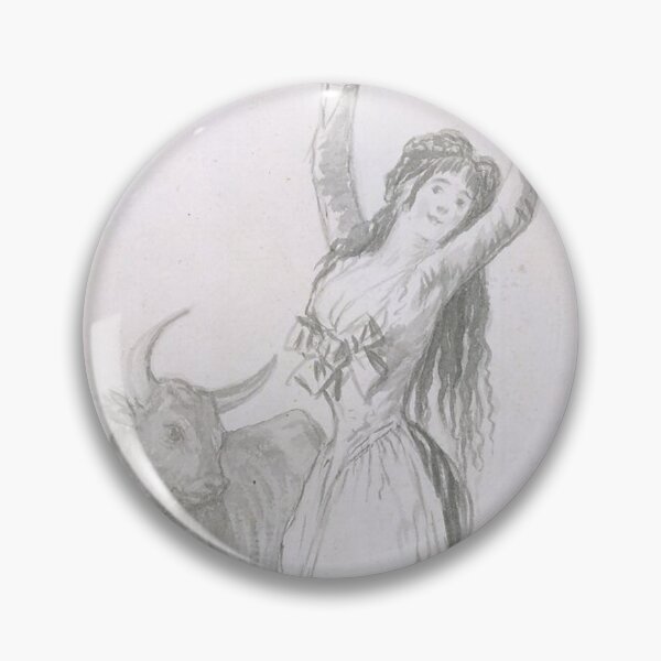 Item preview, 18th Century Sketch of a Spanish Girl Dancing with a Bull designed and sold by AnimaliaStar.
