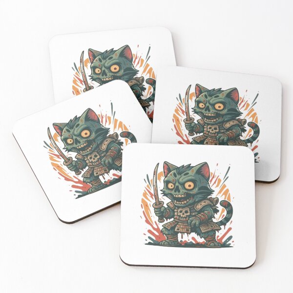 Item preview, Zombie Cat Samurai designed and sold by FLATVAC STICKER.