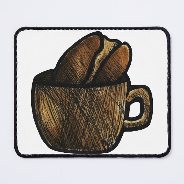 Item preview, coffee-painted illustration of a giant coffee bean in a cup designed and sold by fmpanis98.