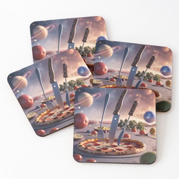 Item preview, Epic Space Pizza with Floating Cutlery designed and sold by Dream Output .
