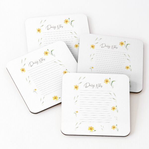 Item preview, Daily Notes stationary with yellow flowers designed and sold by Capture and Create.