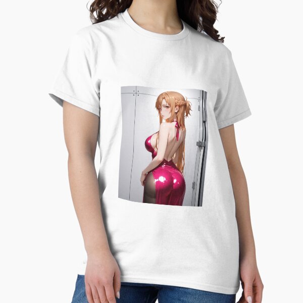 Aperçu de l'œuvre Waifu d'anime en robe rouge créée et vendue par lifeissheep.