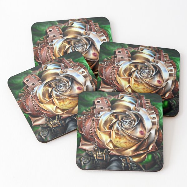 Item preview, Steampunk Rose with Surreal Face – Mechanical Floral Art designed and sold by CASturgill.