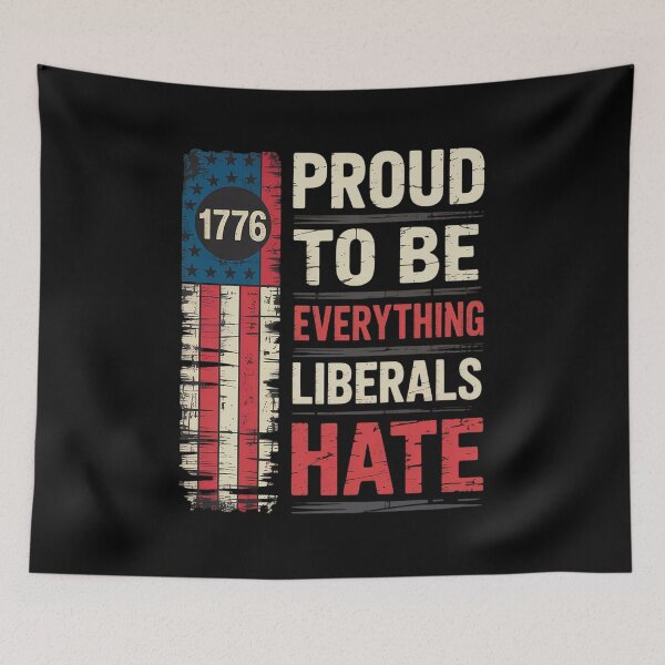 Item preview, Proud To Be Everything Liberals Hate 1776 Flag designed and sold by Nekusa.