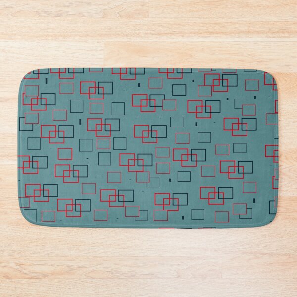Item preview, Red and Teal Squared Delight designed and sold by Yolanda Caporn Art.
