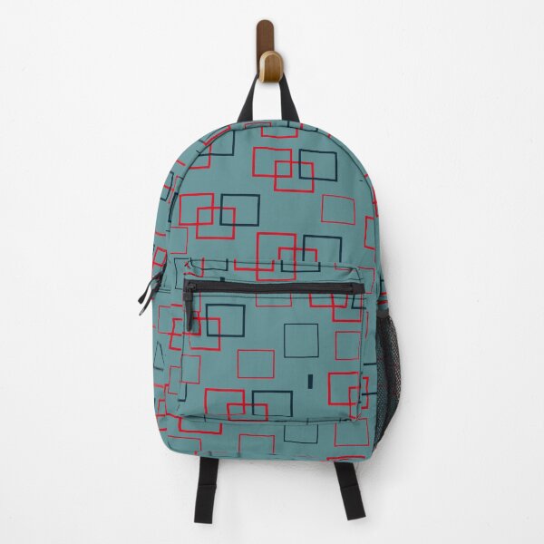 Item preview, Red and Teal Squared Delight designed and sold by Yolanda Caporn Art.