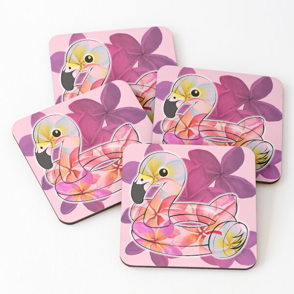 Item preview, Plumeria Flamingo Float designed and sold by ThenSheDid.