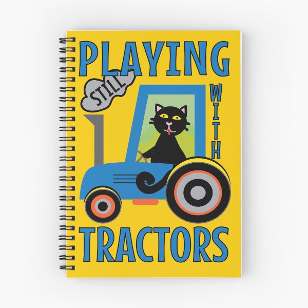 Item preview, Black cat farmer still playing with tractors designed and sold by fluffyfamcraft.