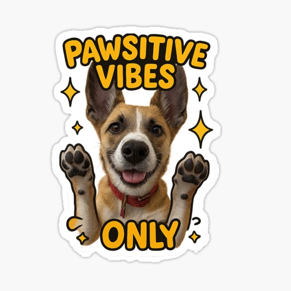 Aperçu de l'œuvre Vibes Pawsitive uniquement créée et vendue par K&J.