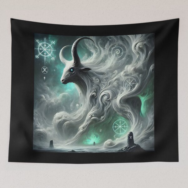 Item preview, "Auðumbla – Primordial Cow of Creation | Norse Mythology Spirit in Mist" designed and sold by Umbra666.