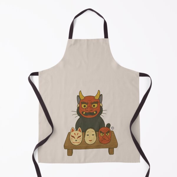 Item preview, Black Cat Japanese Mask - Oni Cat Japanese Kawaii Neko designed and sold by Kabuji Store.